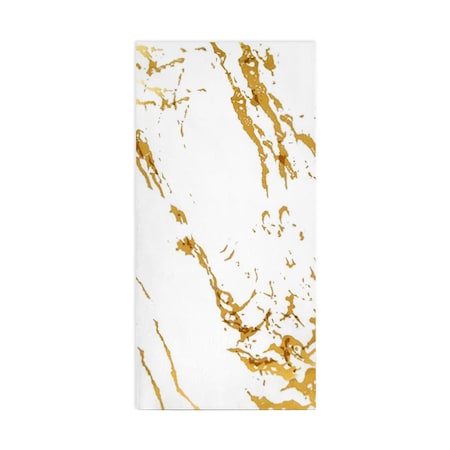 Smarty Had A Party White with Gold Marble Paper Dinner Napkins 600 Napkins, 600PK 3191-CASE